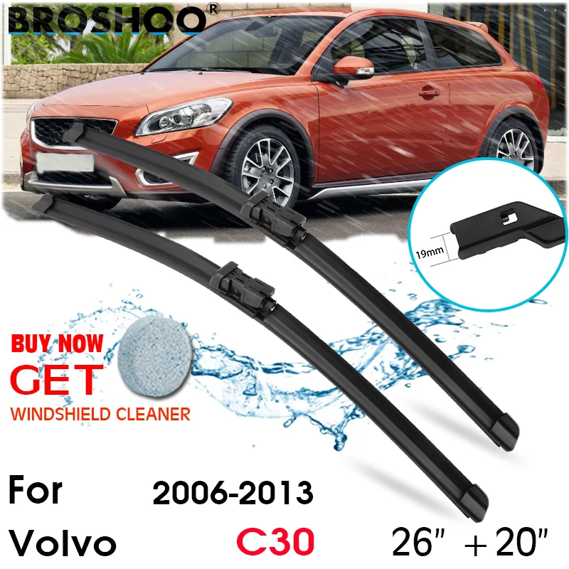 

Car Wiper Blade Front Window Windscreen Windshield Wipers Blades Push Button Auto Accessories For Volvo C30 26"+20" 2006-2013