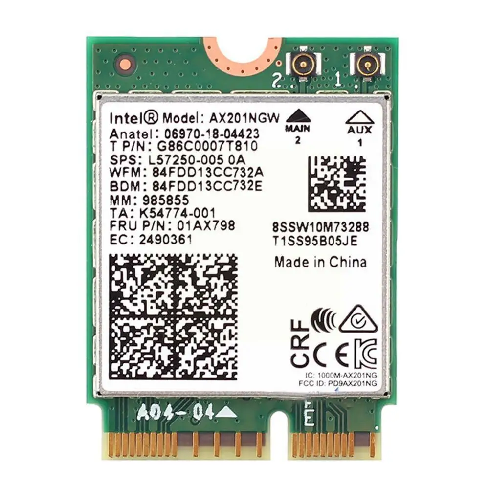 

Wi-fi 6 Ax201 Bluetooth-compatible 5.0 Dual Band Adapter 802.11ac/ax Card Ax201ngw 2.4gbps Ngff Wlan Wireless Wifi 2. V5c0