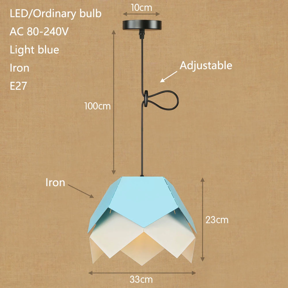 Железный подвесной светильник в стиле ретро промышленный светодиодный E27 лофт 6