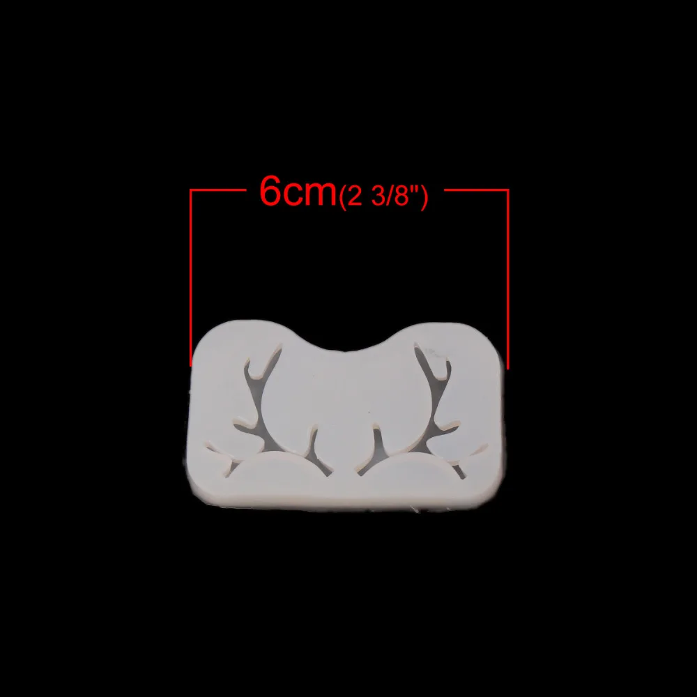 

New Silicone Resin Mold For Jewelry Tools Making Rectangle White Deer Horn/ Antler Epoxy Resin Christmas Molds 60mmx35mm, 2 PCs