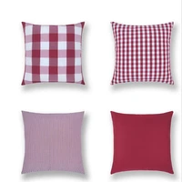 new geometric solid color grid stripes printing pillow case custom home decoration spandex pillowcase car waist cushion cover