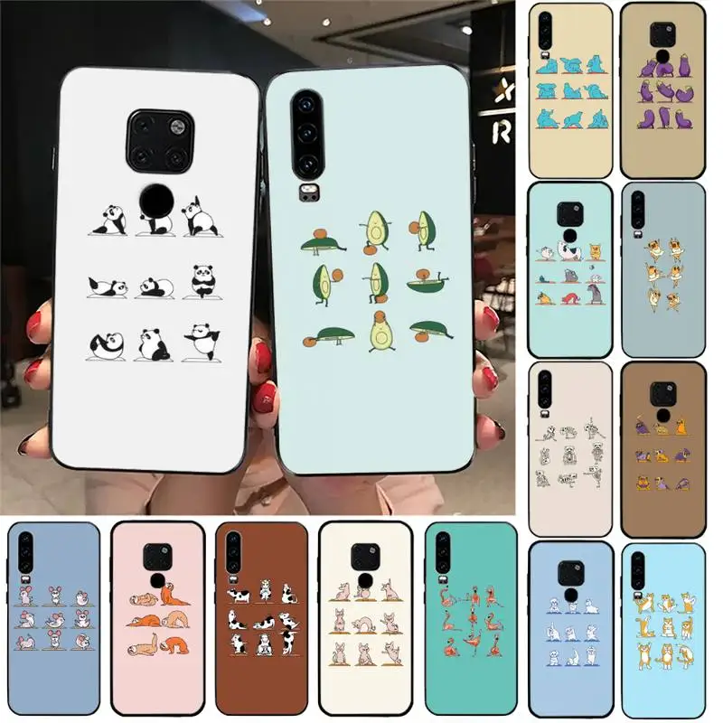 

cute Yoga animals Phone Case For Huawei Honor 7A 7C ru 5.7 8 8x 9 10 20lite 10i 20i Honor Play 6.3