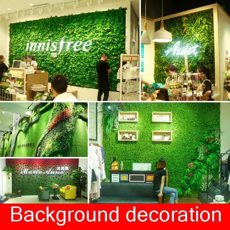 Flone 1 шт. искусственные зеленые растения настенный искусственный ковер трава