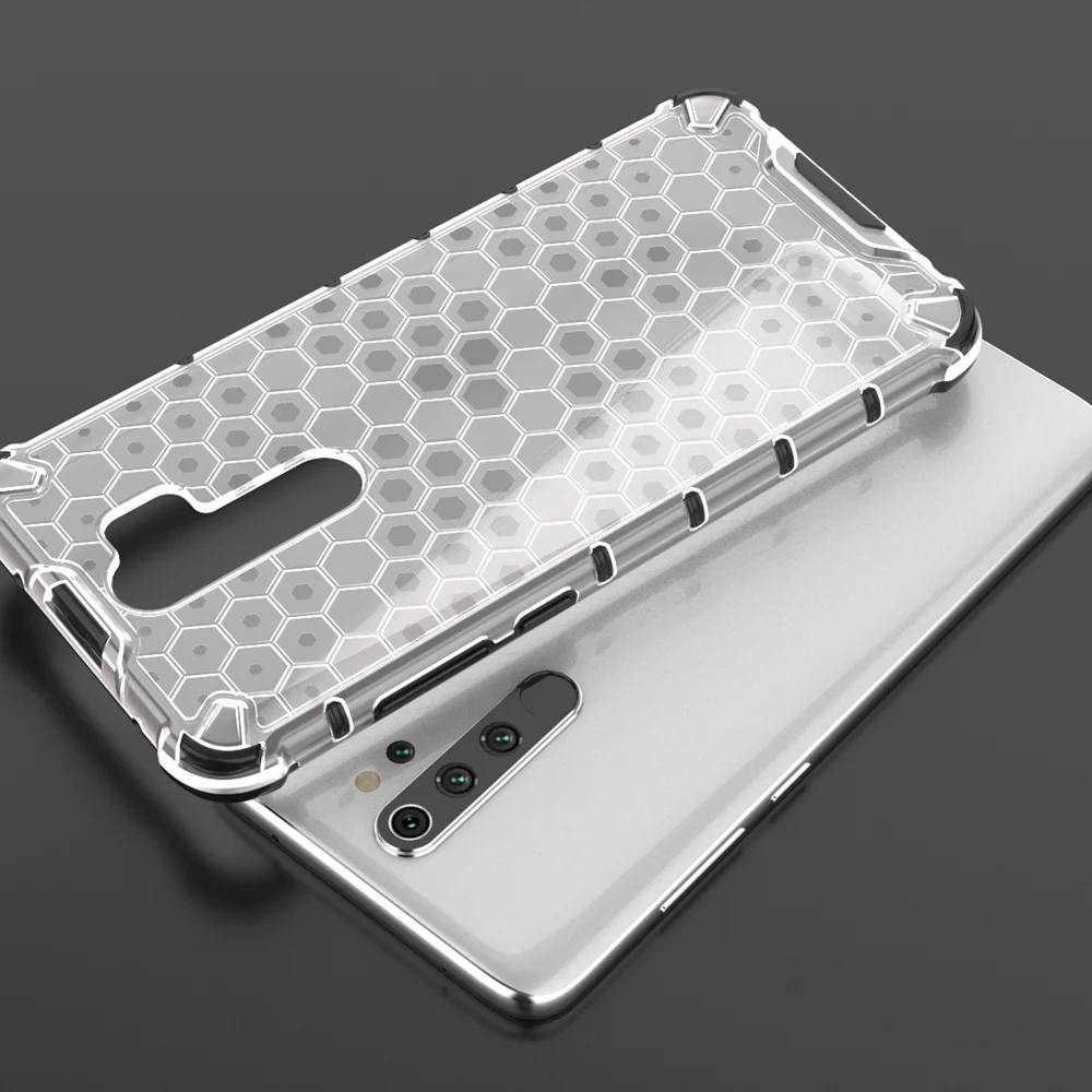 Сотовый из гибридного материала на основе ТПУ и ПК Броня чехол на Etui Xiaomi Redmi Note 8 Pro противоударный жесткий чехол для телефона прозрачный чехол Xiaomi Redmi Note 8