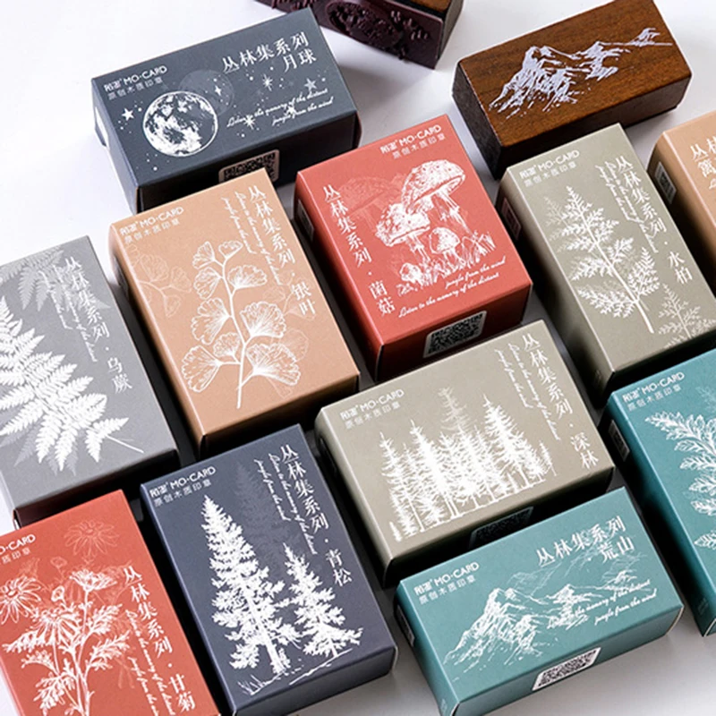 Винтажный деревянный штамп из серии джунглей деревянные и резиновые штампы Луны