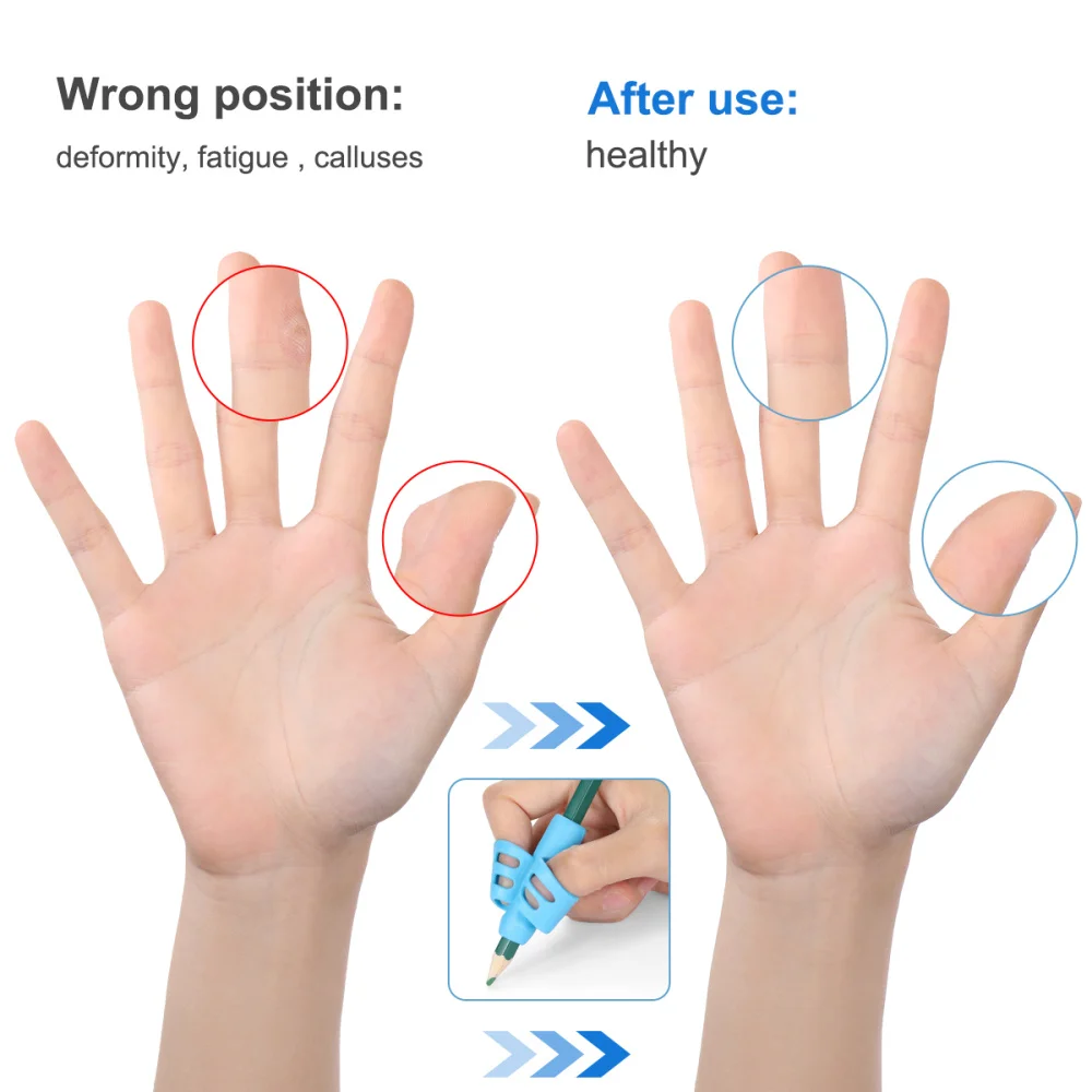 

Partykindom 10PCS Silicone Double Fingers Writing Posture Correctors Writing Trainer with 1PC Pencil Case