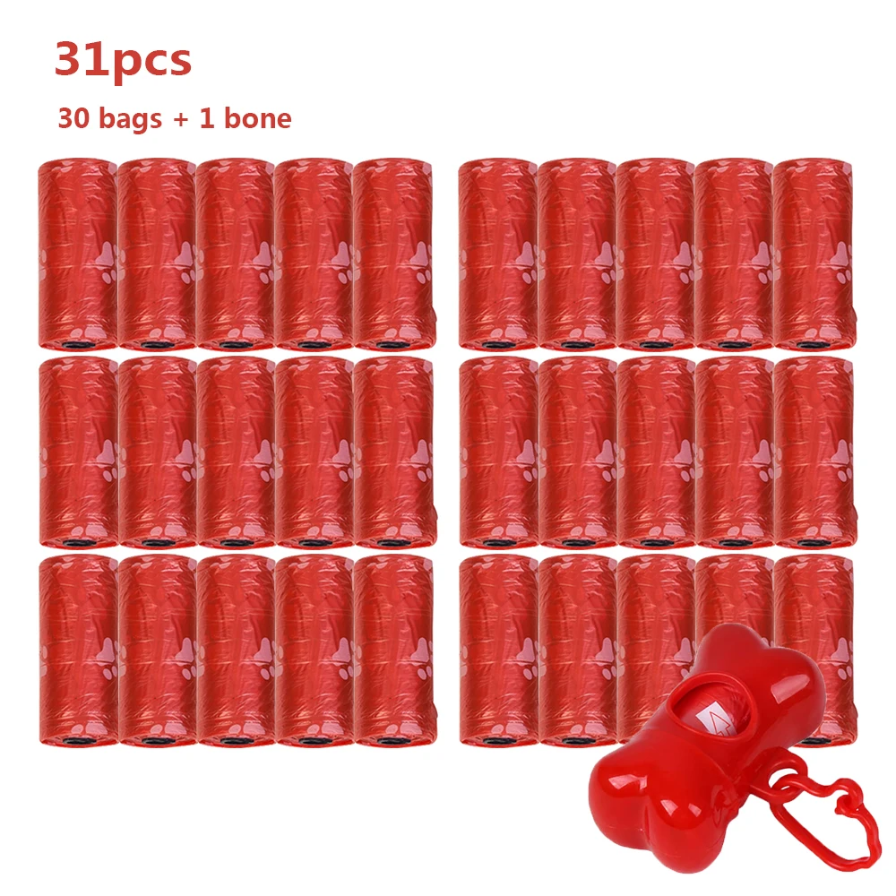 Bolsas de basura para excrementos de perro, 30 rollos de bolsas de basura para residuos de mascotas, dispensador de soporte sin perfume, herramientas de recogida de limpieza, accesorios para mascotas-1