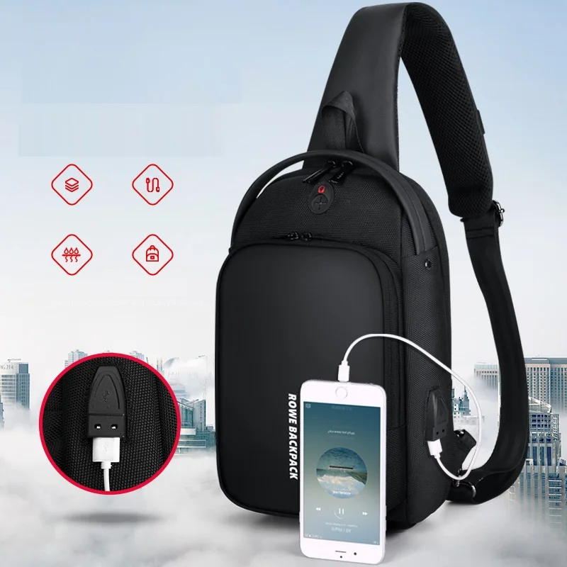 

Нагрудная сумка для мужчин, многофункциональная вместительная Удобная дорожная приманка через плечо для ног, Корейская версия, сумочка на ...