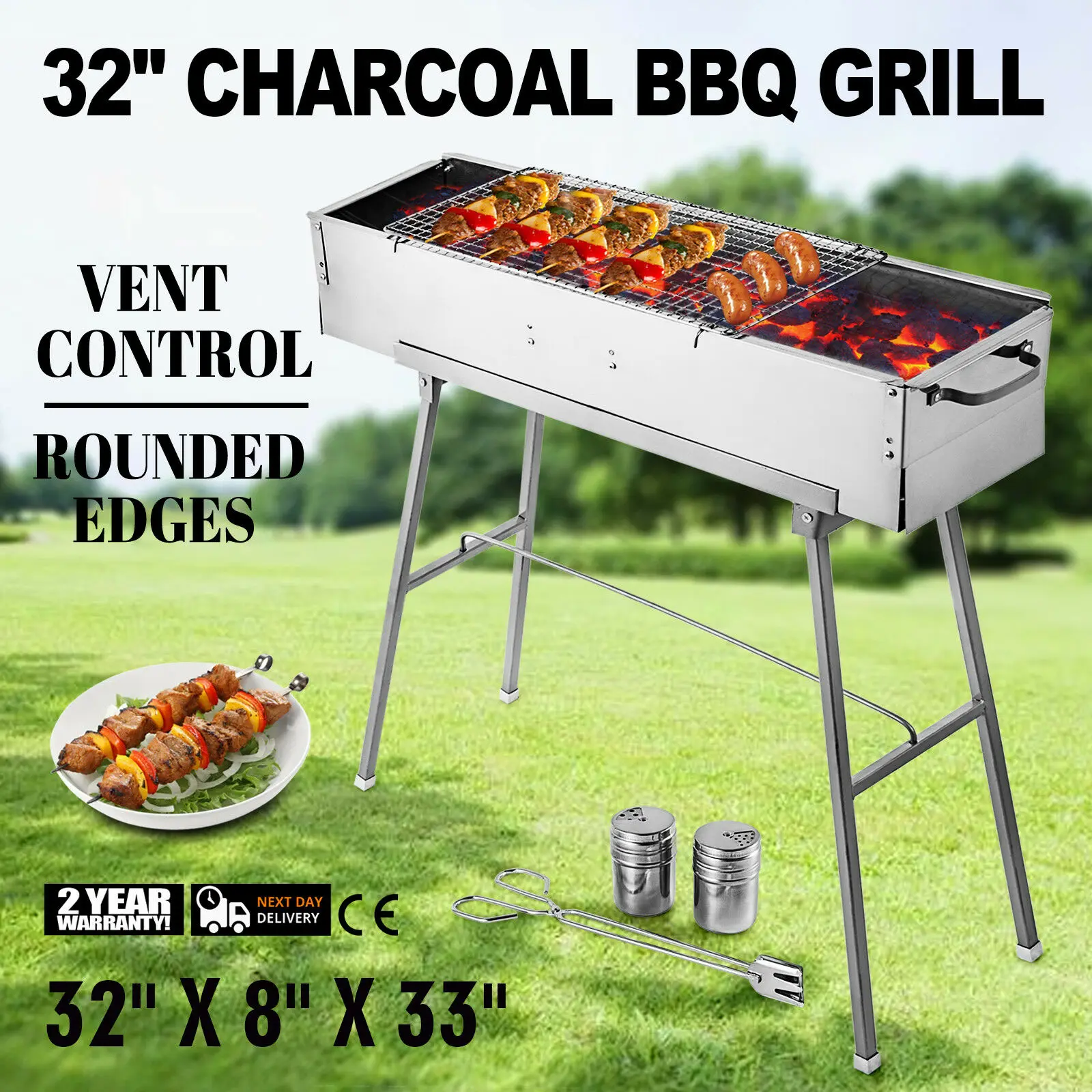 

Party Griller 32 Stainless Steel Charcoal Grill Yakitori BBQ Garden Lamb Kebab korean bbq grill table bbq gas grill