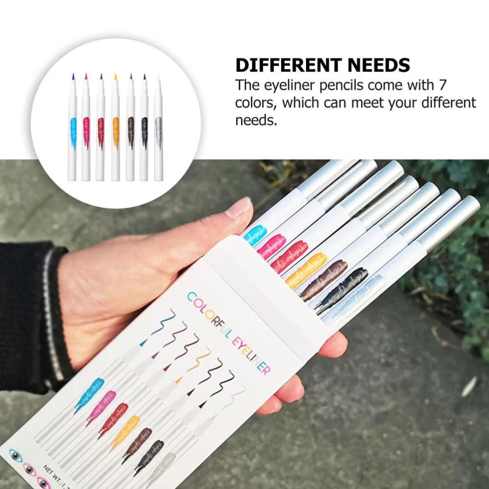 

7 Colors Matte Eyeliner Set Colorful Eyeliner Pencil Waterproof Eyeliner Pen