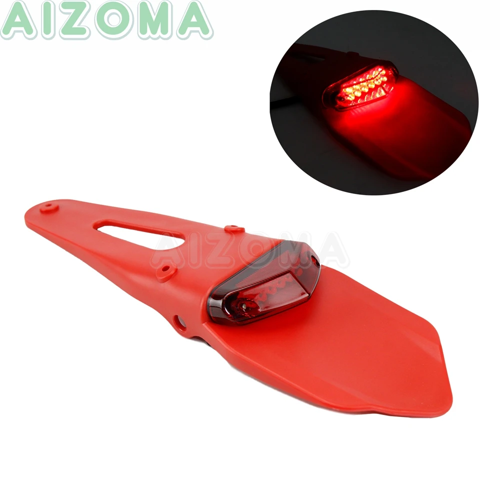 

Светодиодный задний фонарь для мотокросса с держателем номерного знака для Kawasaki Honda Yamaha CRF CRM XR Enduro, Красный стоп-сигнал