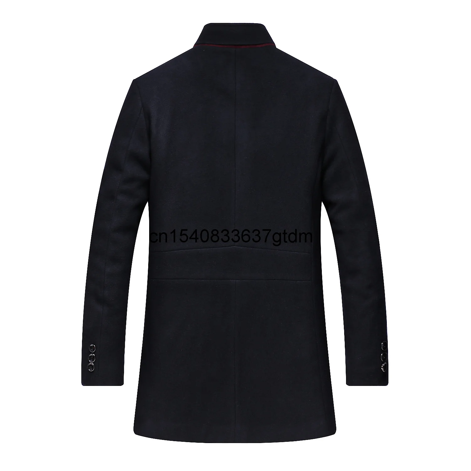 

Autumn and winter thick men's fat plus size medium long stand collar woolen coat men's woolen coat
