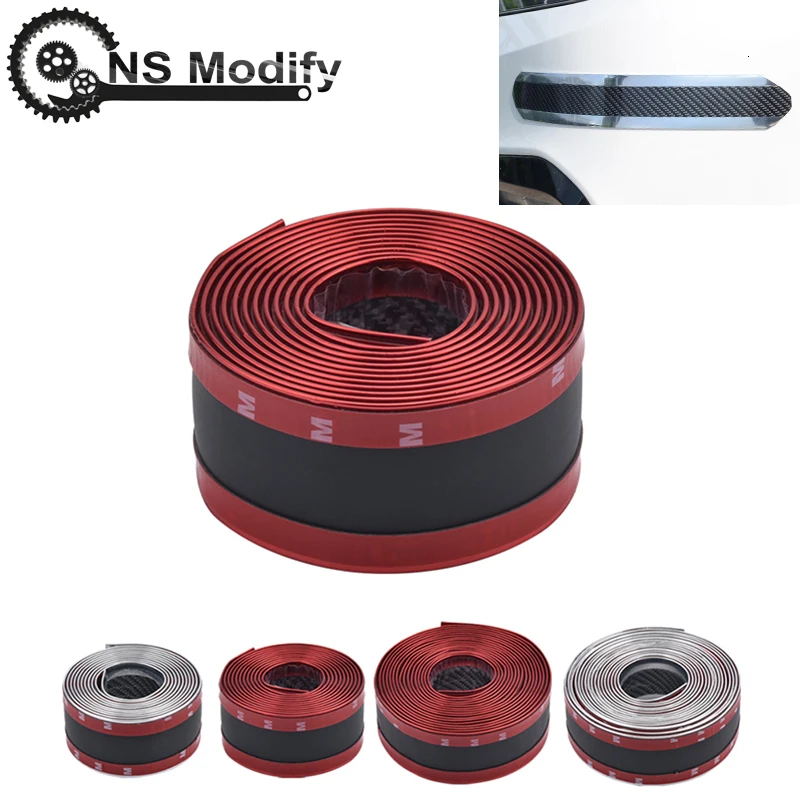 1 м автомобильный бампер полоса из углеродного волокна резиновый порог протектор