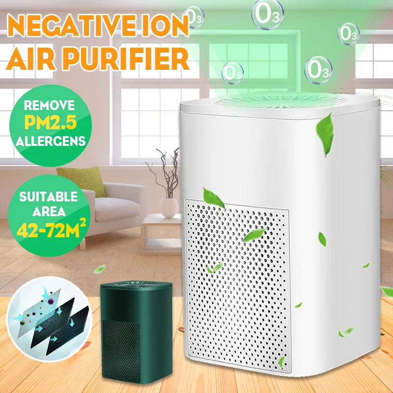

HEPA Air Purifier Ionizer Generator Deodorizer USB Home Air Cleaner Remove Formaldehyde PM2.5 Smoke Odor Allergies Pets Hair