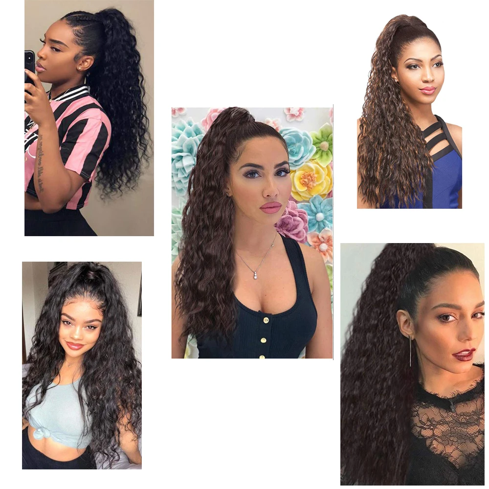 Синтетические длинные волосы на шнурке удлиненные заколки в виде хвоста