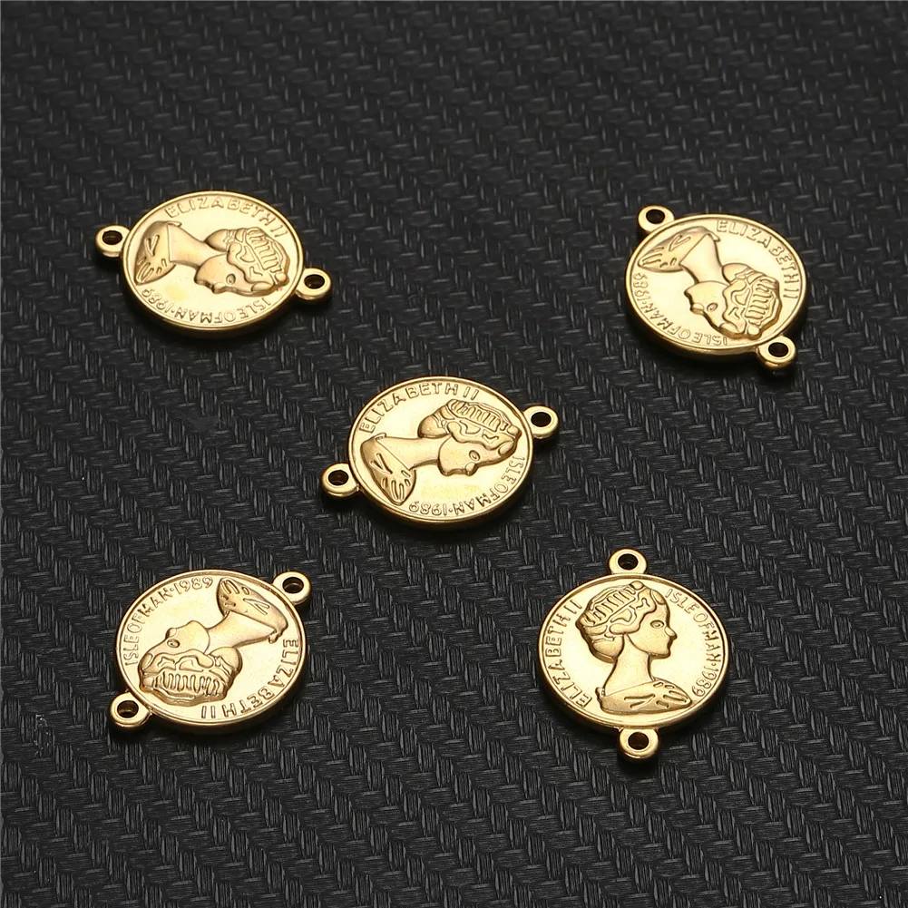 10 шт./партия винтажные подвески-монеты из нержавеющей стали