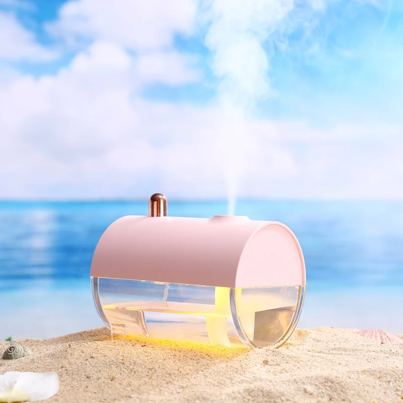 1PC Portable USB Charging Submarine Boat Shape Design Humidifier Warm White LED Night Light Personal Air Diffuser for Travel |