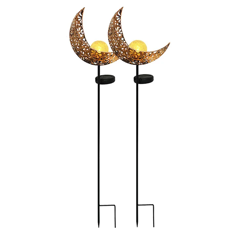 Садовые светильники на солнечной батарее 2 шт. антикварные латунные полые резные