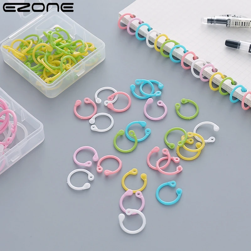 

EZONE 16/30pcs Binder Ring Loose-leaf Buckle Clip Plastic 15mm 24mm 30mm Multifunctional Clip School Office Supplies Stationery