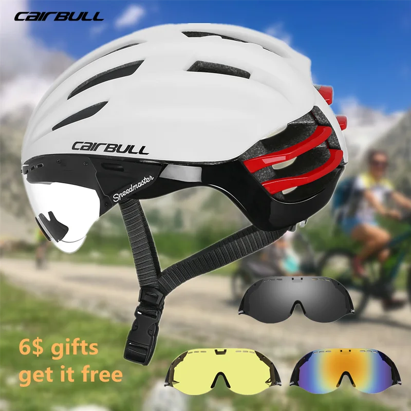 

Cairbull Bike Helmet with Goggles Aero Road Bicycle Helmet Racing Cycling Bike Sports Safety Helmet Cycling Casco Ciclismo Caps