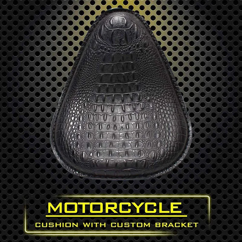 Черное Кожаное мотоциклетное сиденье для водителя из крокодиловой кожи Honda Sportster