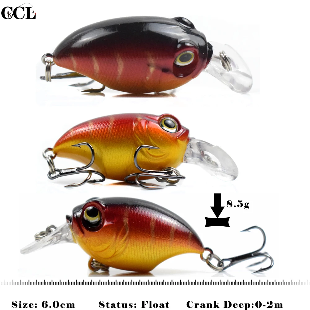 

5PCS 60MM Hard Plastic 8.5G Floating Fat Crankbait Wobbler Round Diver Bill Crank Bait Wholesale Bait fishing Lures 2020