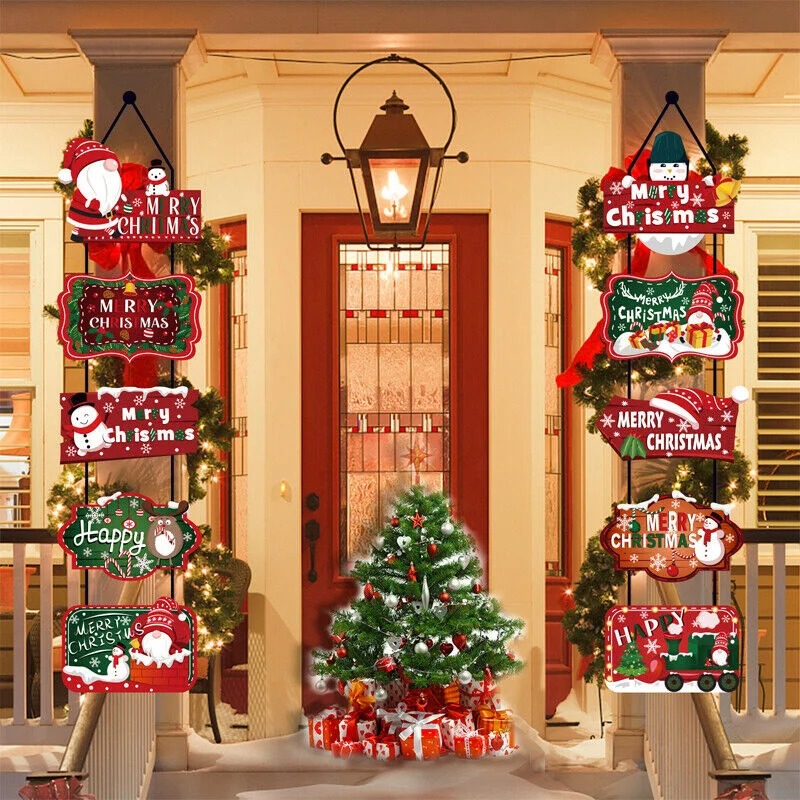 

Christmas Decoration Merry Christmas Wall Window Door Hanging Flag Ornament Party Supplies Happy New Year Gifts 2022 Navidad