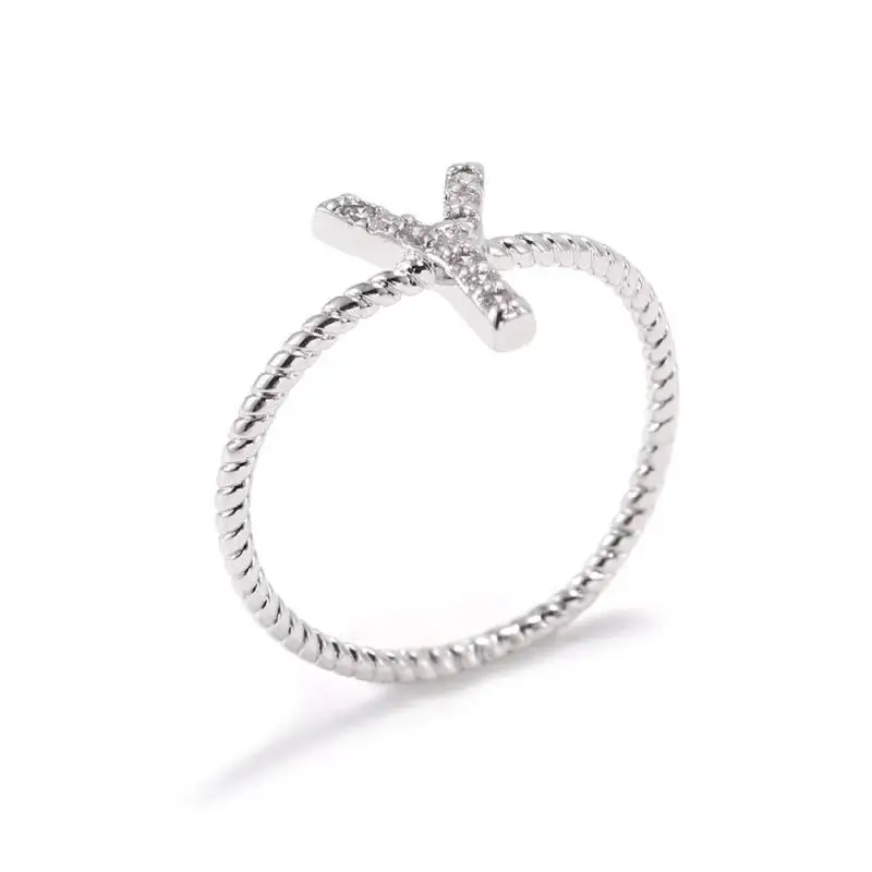 SIPENGJEL трендовые кольца с буквами алфавита из циркона золотого и серебряного