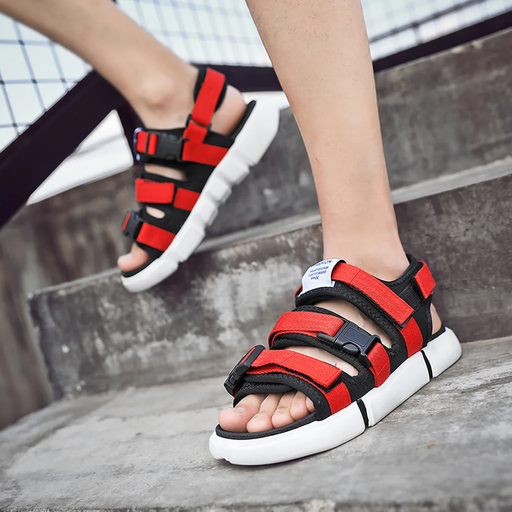 

Summer Men Sandals Hook&loop Men's Summer Shoes 2019 Fashion Waterproof Casual Beach Shoes Size May29