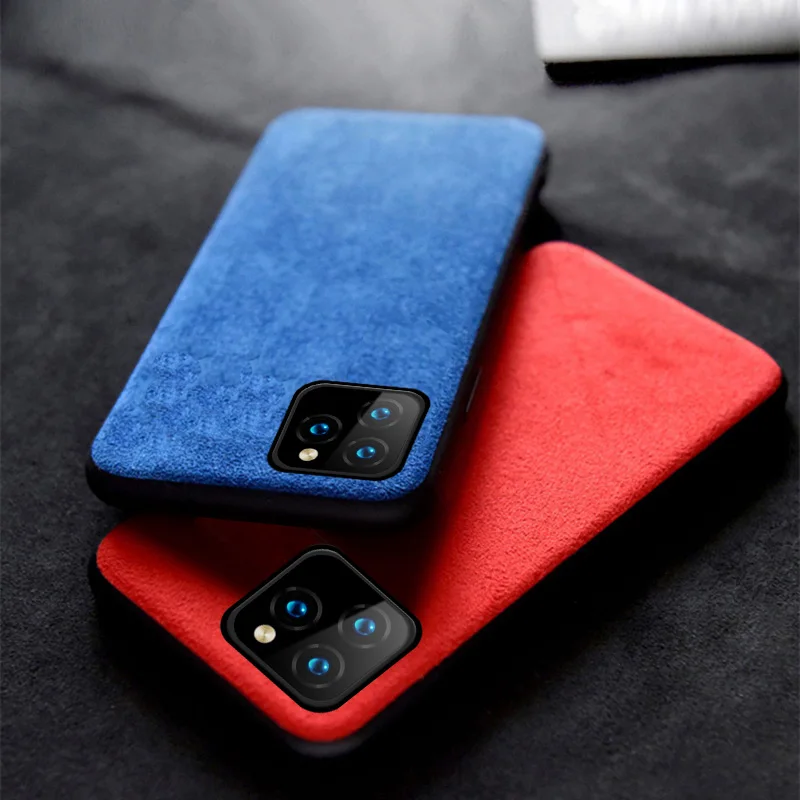 

Genuine Cow Suede Leather Phone Case For Apple Iphone 11 Pro Max 360 Full Leather Protective Cover for Iphone 11