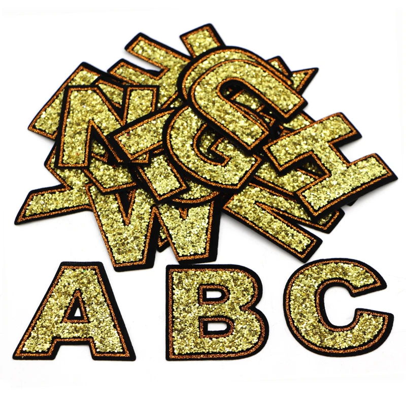 Новинка! 26 дюймов Английский алфавит с блестками аппликация буквами
