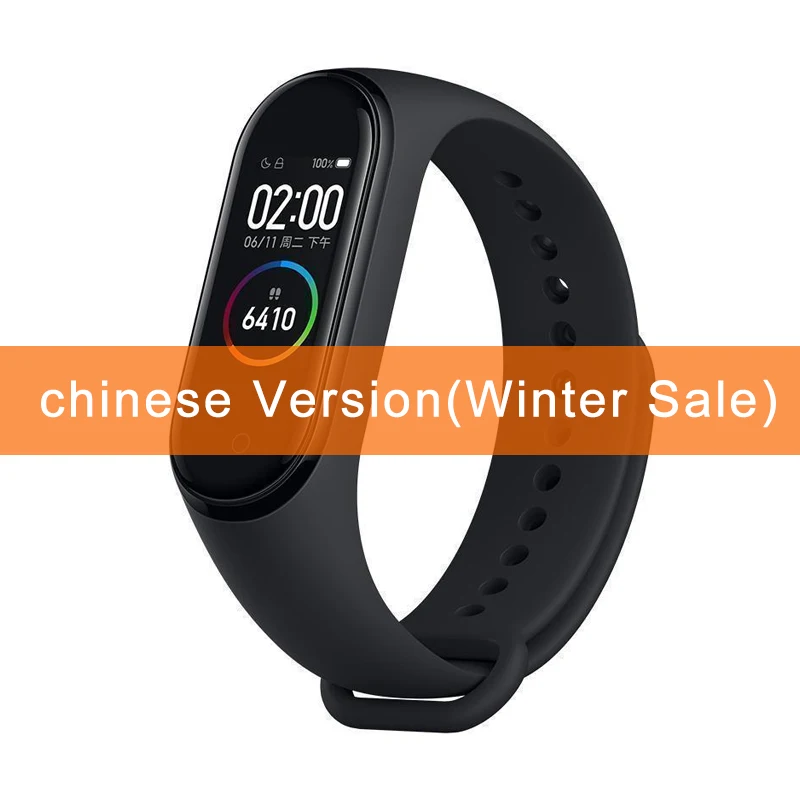 CN Version Новейший Xiaomi mi band 4 смарт фитнес браслет Bluetooth 5,0 цветной экран 135 мАч 50 м плавание mi ng водонепроницаемый - Цвет: CN Version