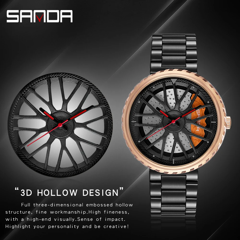 Часы наручные Sanda He Hub мужские спортивные брендовые Роскошные часы с ремешком из