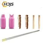 8 шт., TIG фитинги, керамические насадки с внутренним и внешним углом, медь-Вольфрамовая игла, хвостовик пистолета, подходит для WP 17 18 26