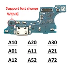10 шт. оригинальный зарядный USB-порт для Samsung A10 A20 A30 A10S A20S A30S A01 A11 A12 A21, соединительная плата, гибкий кабель