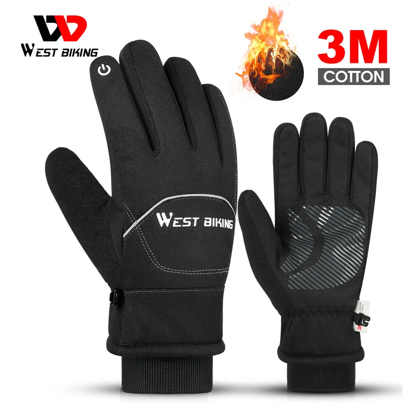 

WEST BIKING Waterproof Bike Gloves Winter Warm Touch Screen Cycling Gloves 3M Thinsulate Thermal Sport Ski MTB Road Bike Gloves