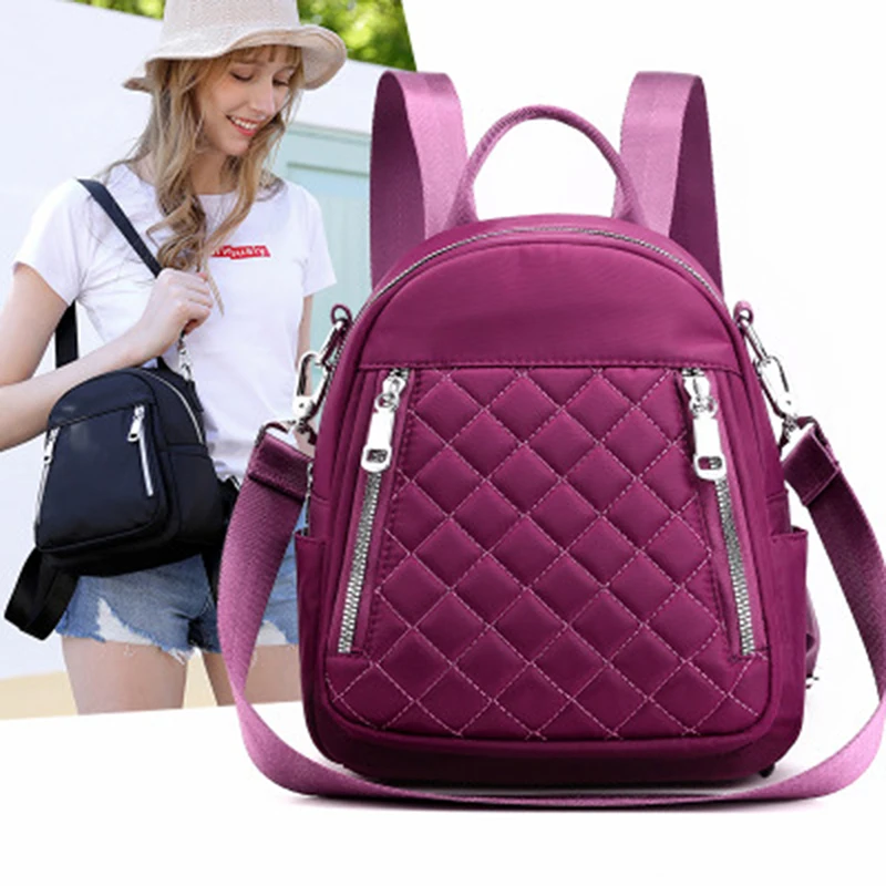 

Women Tote Backpack Fashion Travel Casual Backpack Women Black Waterproof Nylon School Bags For Femme