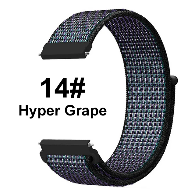 Hyper Grape UEBN 20 мм 22 мм нейлоновый спортивный ремешок для Garmin Vivoactive 3 4 Venu/GarminMove/Forerunner 245 645 ремешок для наручных часов - Цвет ремешка: Hyper Grape