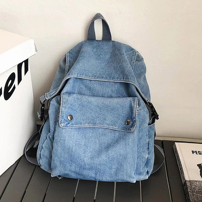 

High Quality Denim Women Backpack Fashion School Bags for Girls Casual Ladies Shoulder Bags Designer Backpacks Travel Bag Sac