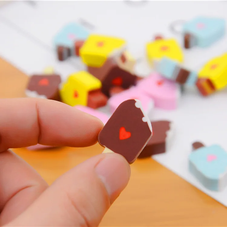 

5set Small Ice Cream Cute Boxed Rubber Erasers Student Children Kids Eraser Set Learning Stationery Supplies Prizes Wholesale