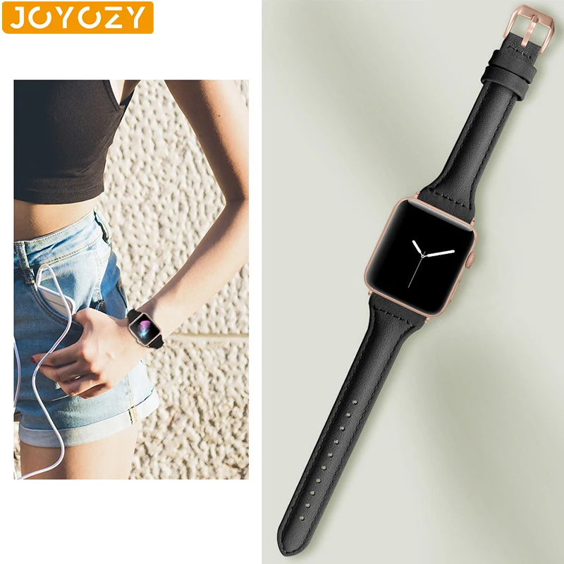 Joyozy Модные Смарт часы замена ремешок для apple watch 38 мм 40 42 44 классический кожаный iWatc
