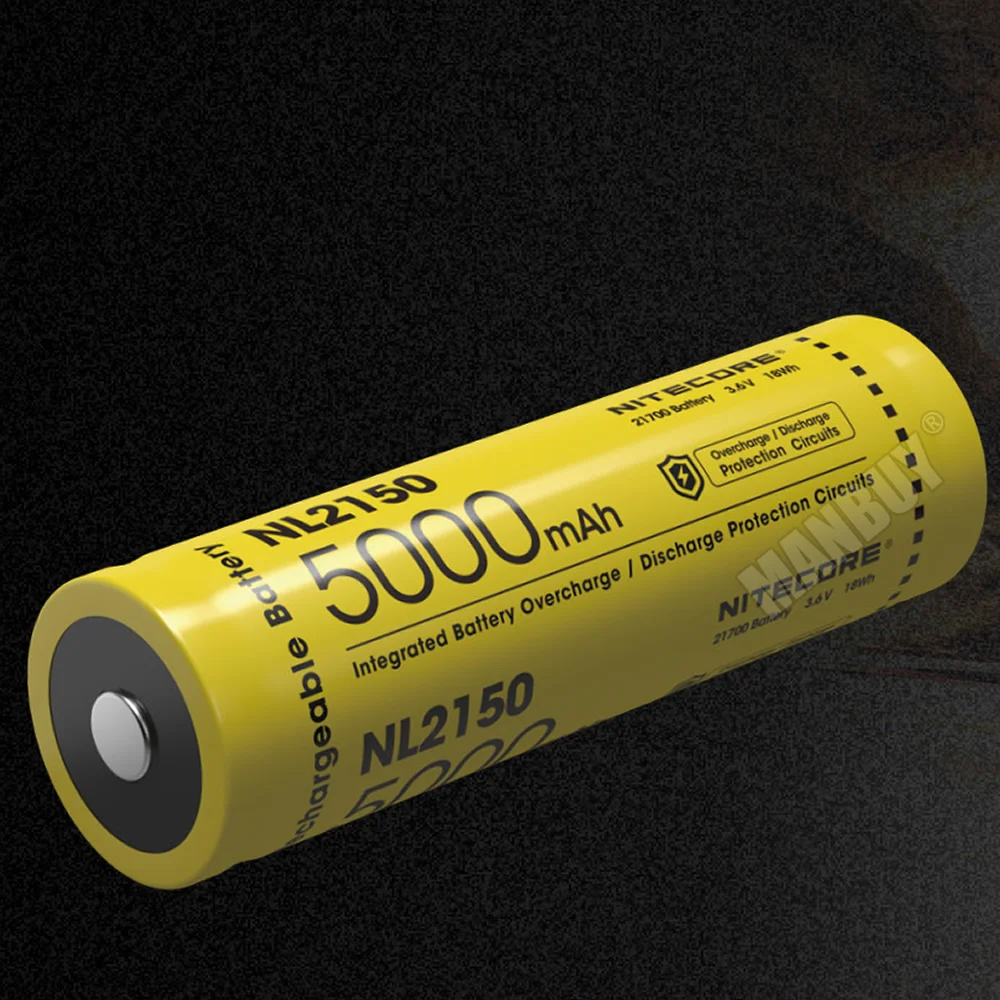 1 шт. NITECORE 21700 Батарея 3 6 V ионно-литиевая Перезаряжаемые батарея 18Wh 8A 5000 мА/ч NL2150
