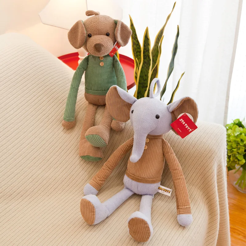 Длинные ножки плюшевые животные собака Вельветовая футболка озорная обезьяна