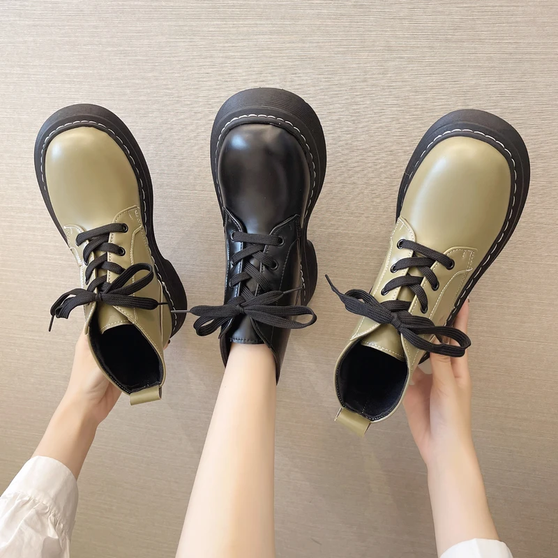 

Женские ботинки с круглым носком, осенне-зимняя обувь 2021, роскошная дизайнерская Резиновая женская мода, рок до середины икры, Лолита