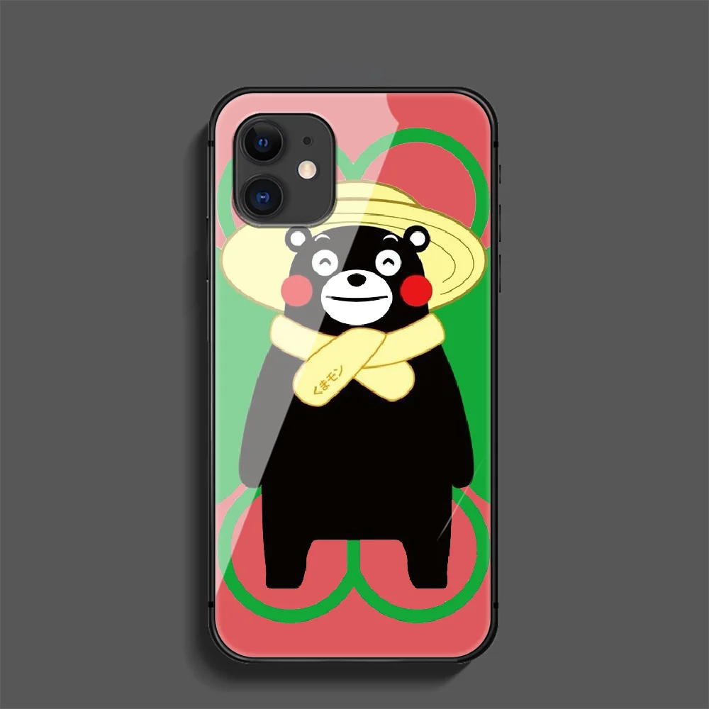 

Cartoon Bear Kumamons Phone Tempered Glass Case Cover For Iphone 5 6 7 8 11 12 5S 6S X Xr XS Se Max Plus Pro Mini Shell Cell