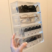 multi function organiser cosmetic storage box transparent acrylic lipstick makeup brush glasses stationery office pen case