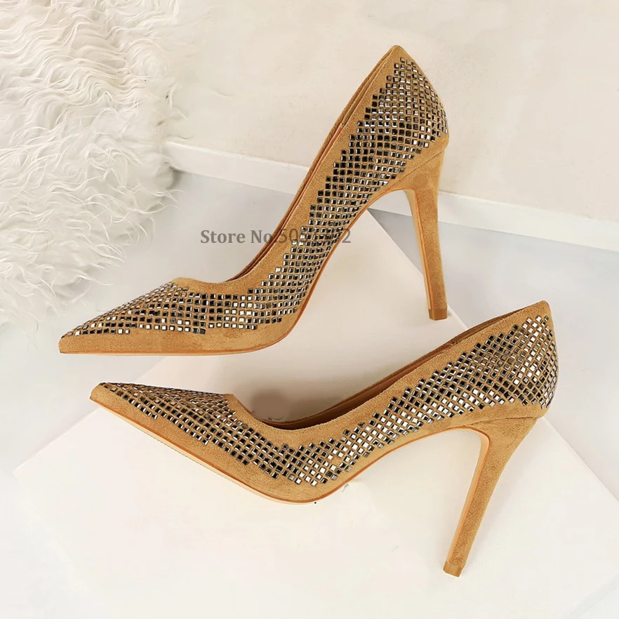 Шикарные женские туфли-лодочки с блестками привлекательные офисные туфли острым