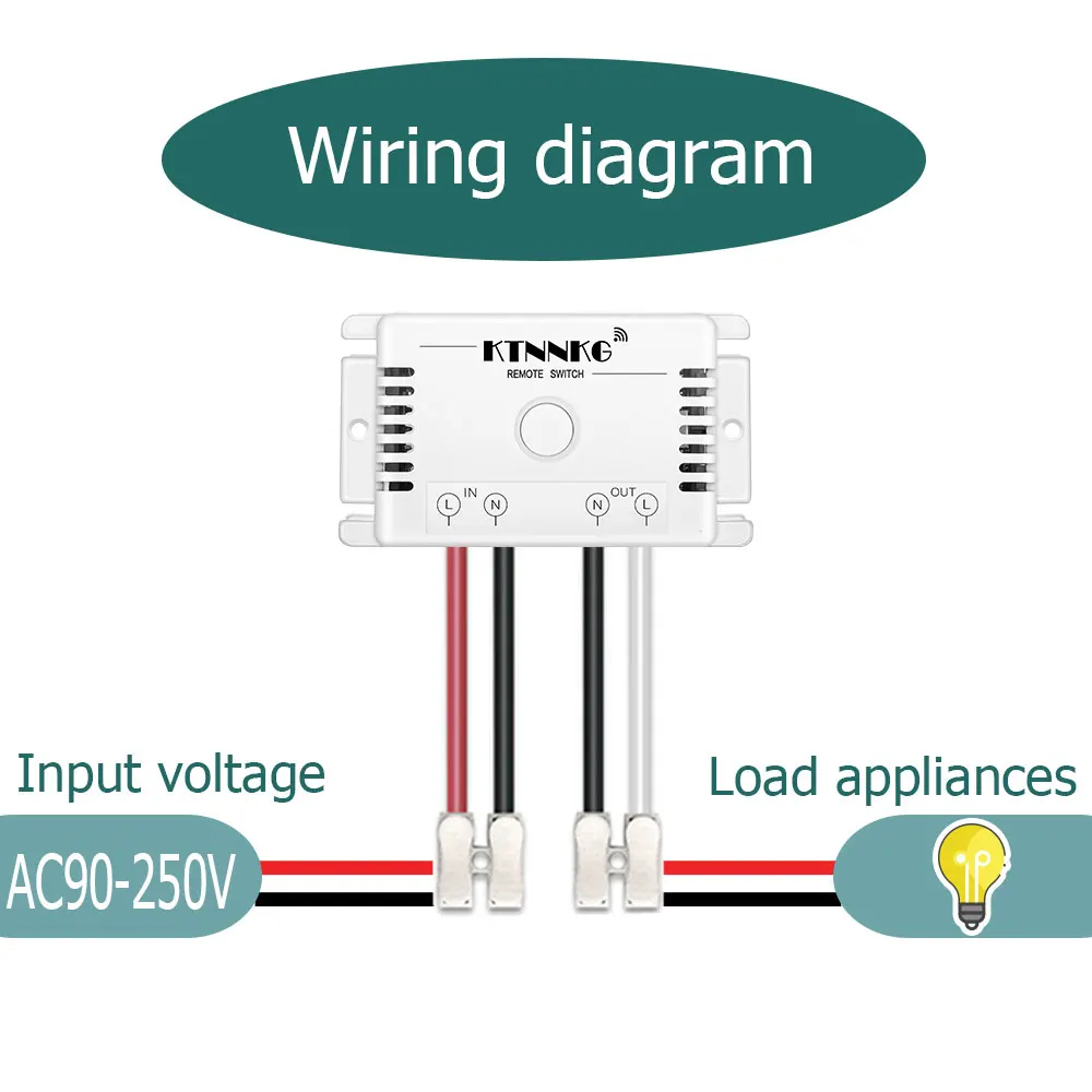 

433Mhz AC 85V 110V 220V 250V smart home combination lighting control kit, with wall-mounted remote control, no wiring required