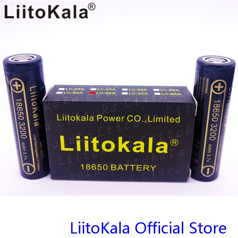 

4pcs HK LiitoKala Lii-32A 3.7V 18650 3200mAh for MH1 10A Li-ion Battery Rechargeable 18650 e-BIKE Battery Electric balanced