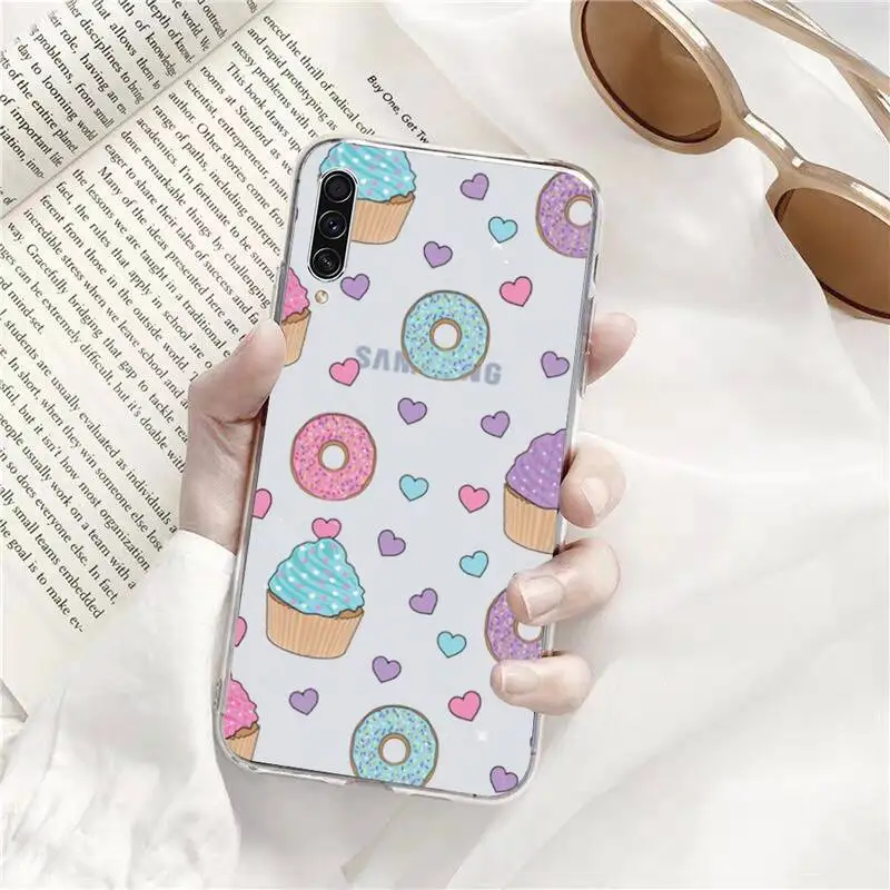 

girly cute donut cake Phone Case Transparent for Samsung s9 s10 s20 Huawei honor P20 P30 P40 xiaomi note mi 8 9 pro lite plus